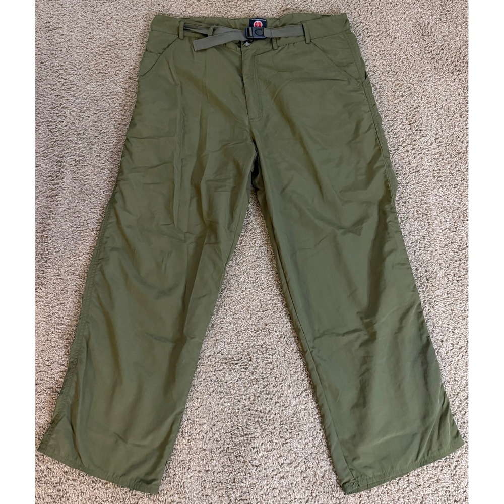Scottevest TEC Hidden Cargo Mens Pants 36x30 Olive Green Nylon Travel Hiking